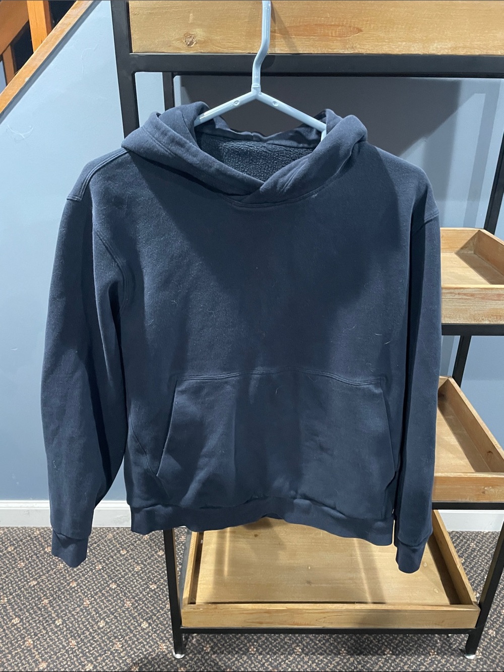Men's Navy Hooded Pullover Sweatshirt